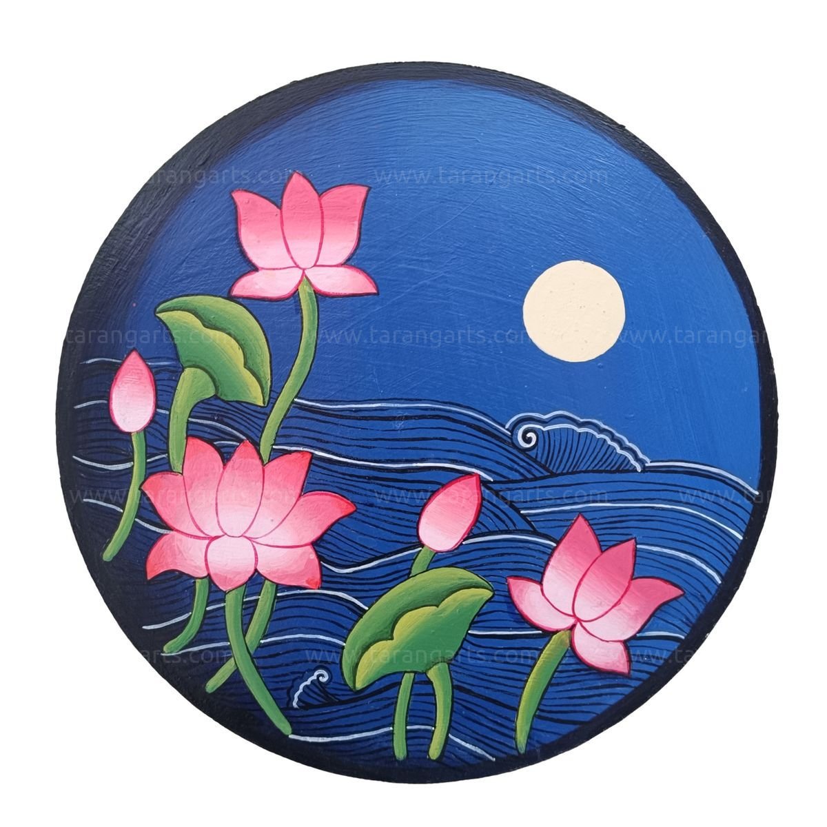 PICHWAI LOTUS HANDPAINTED WALL HANGING PLATE