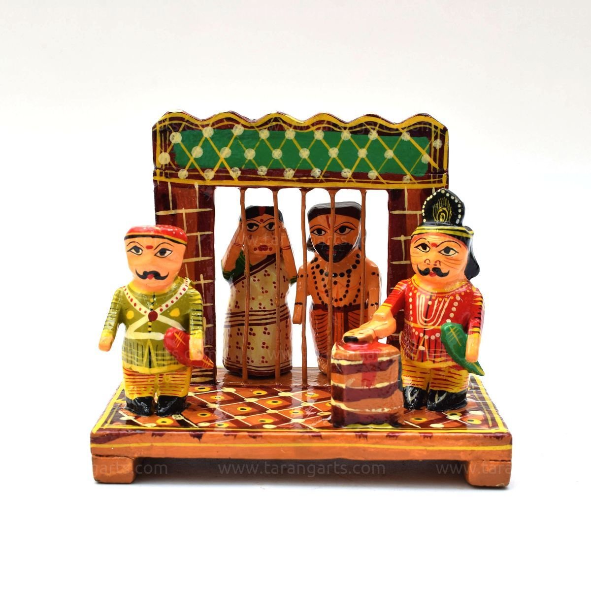 Divine Delight: Kondapalli Toy Krishna Set for Collectors' www