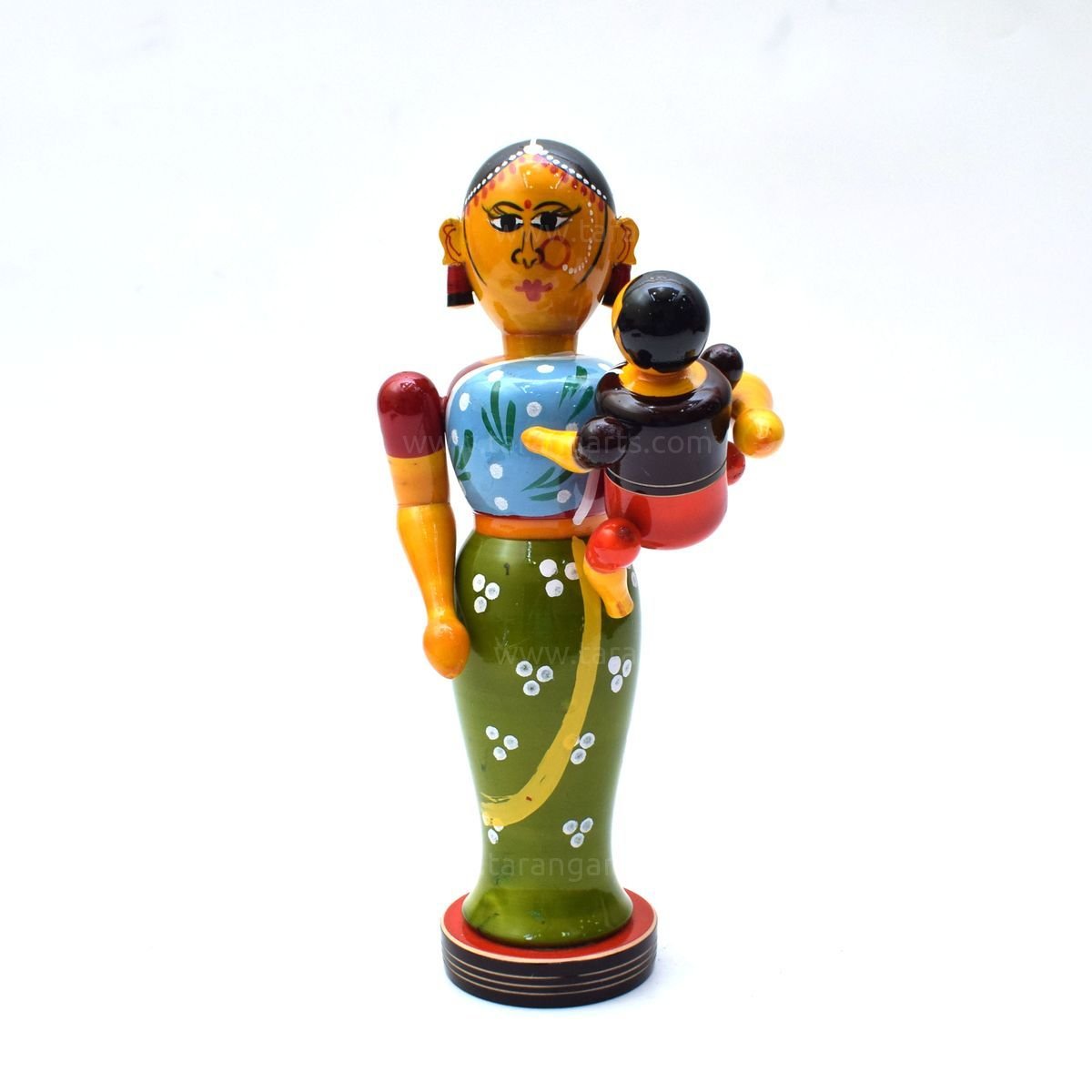 ETIKOPPAKA TOYS LADY: Artisan-Crafted Wooden Figurines