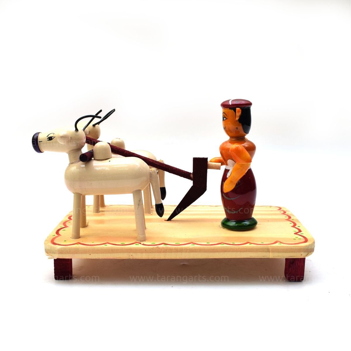 ETIKOPPAKA TOYS FARMER: Artisan-Crafted Wooden Figurines