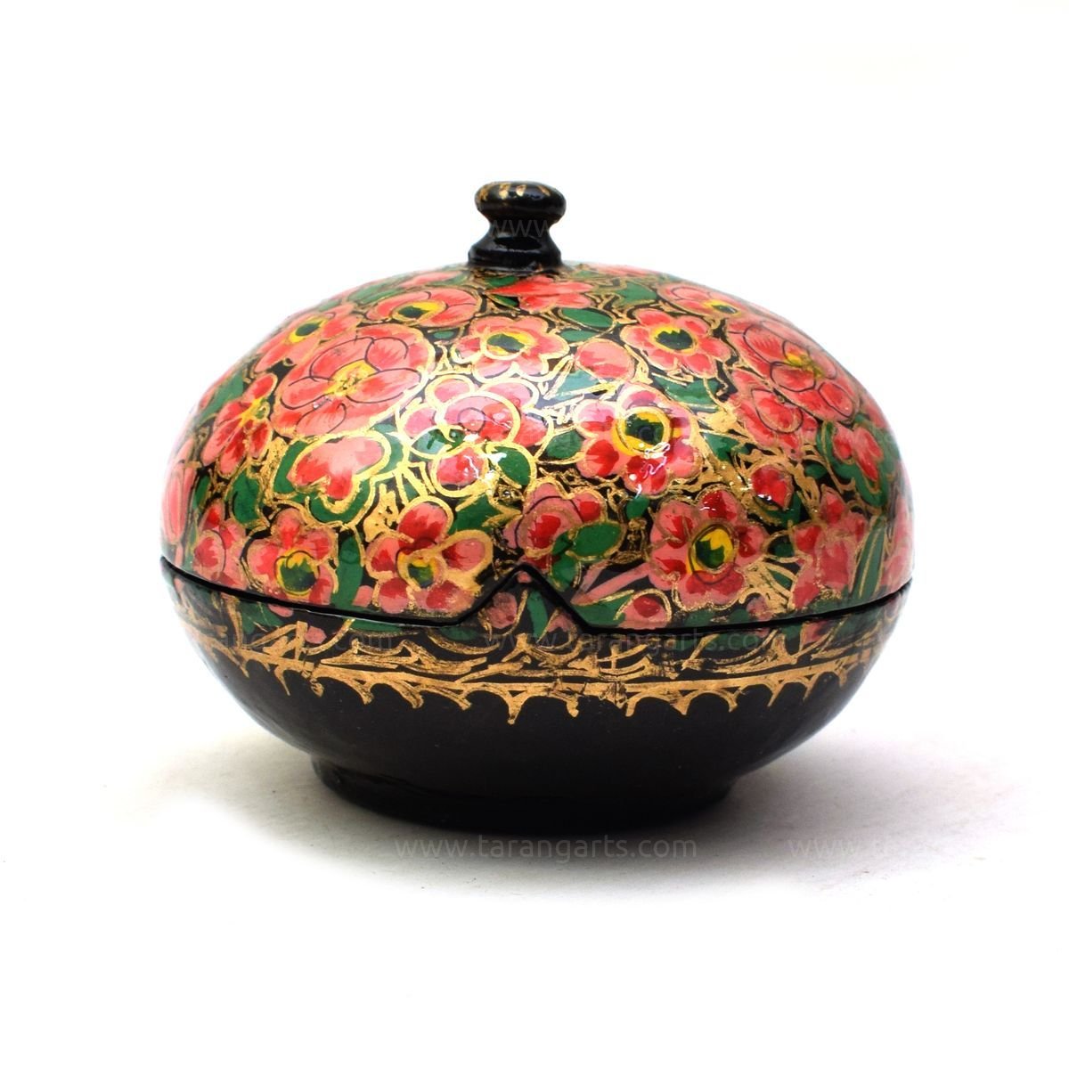 Kashmiri Papier Mâché Round Artistry - Handcrafted Elegance for 