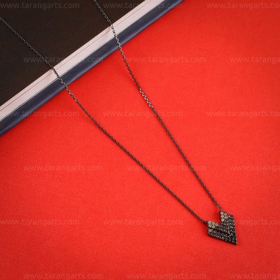 BLACK RHODIUM SILVER CZ CHAIN