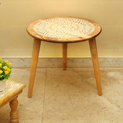 MANGO WOOD ROUND STOOL
